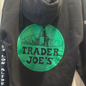 Trader Joe's Black Hoodie with Green Logo